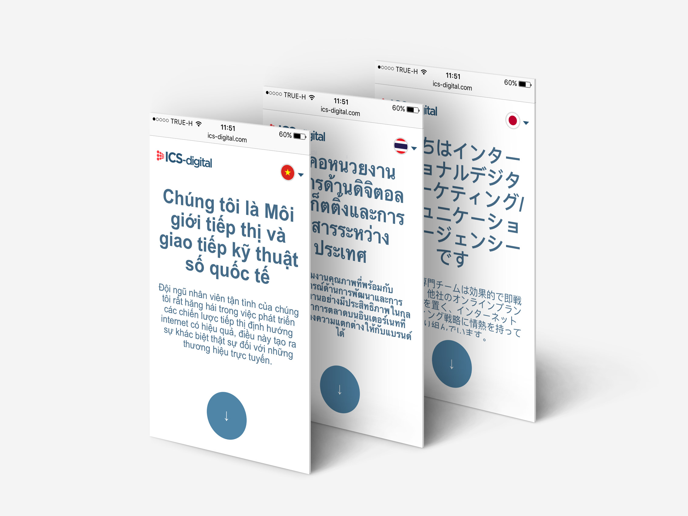 Obsah stránky ICS-digital lokalizovaný do ázijských jazykov | BOLD